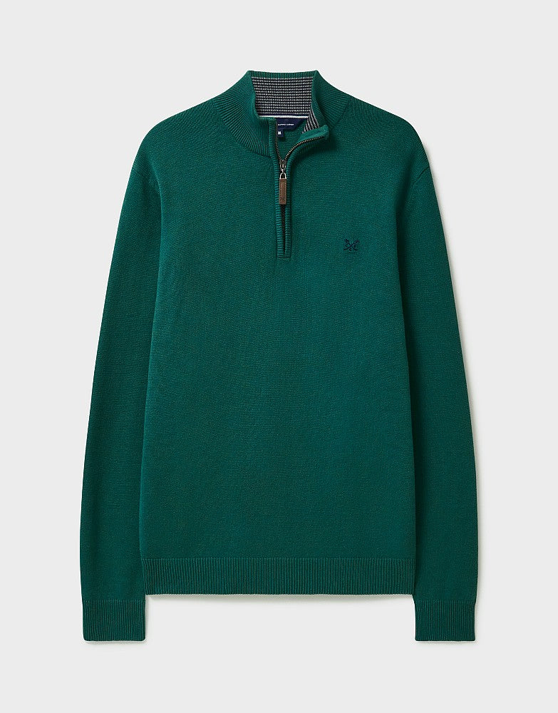 Cotton Half Zip Jumper in Teal