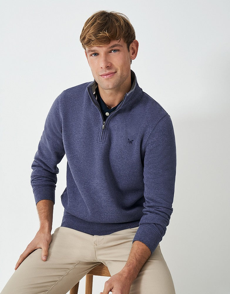 Classic Half Zip Sweatshirt in Steel Blue