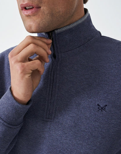 Classic Half Zip Sweatshirt in Steel Blue