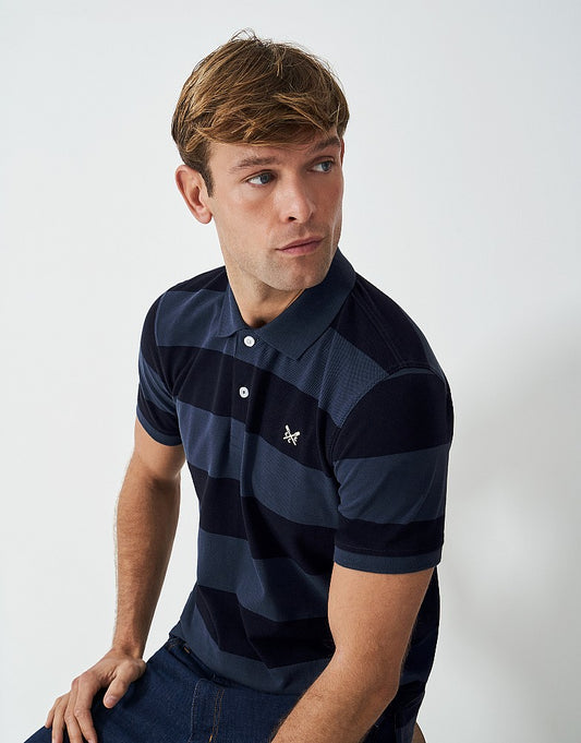 Heritage Stripe Polo in Stargaze Navy