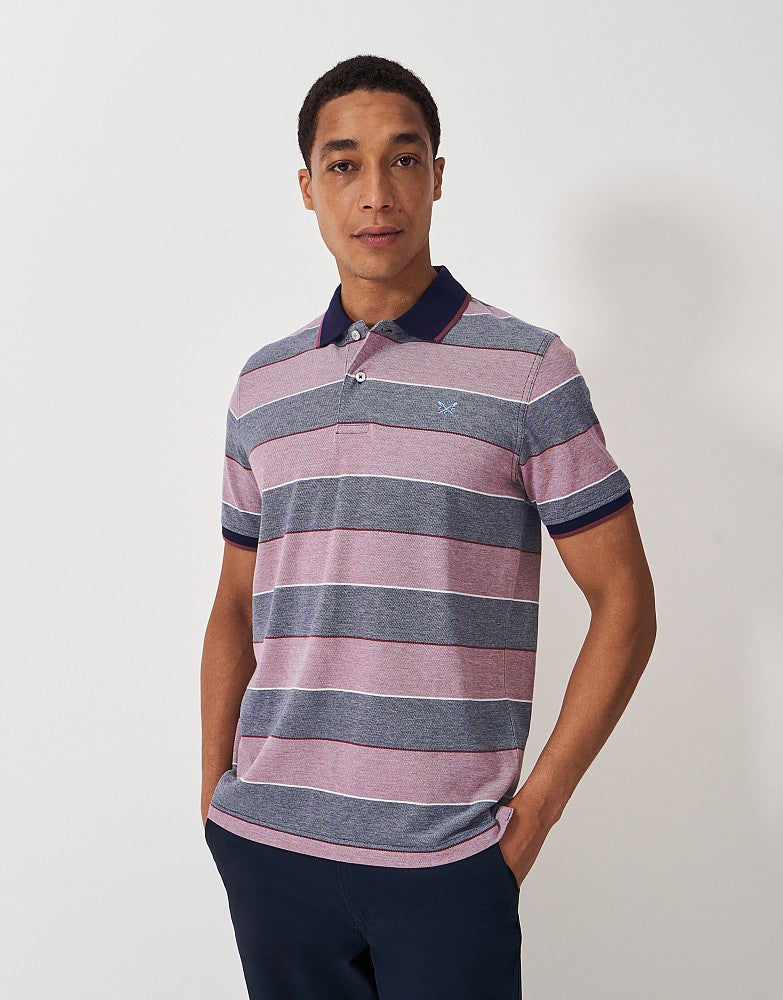 Oxford Stripe Polo in Pink and Blue