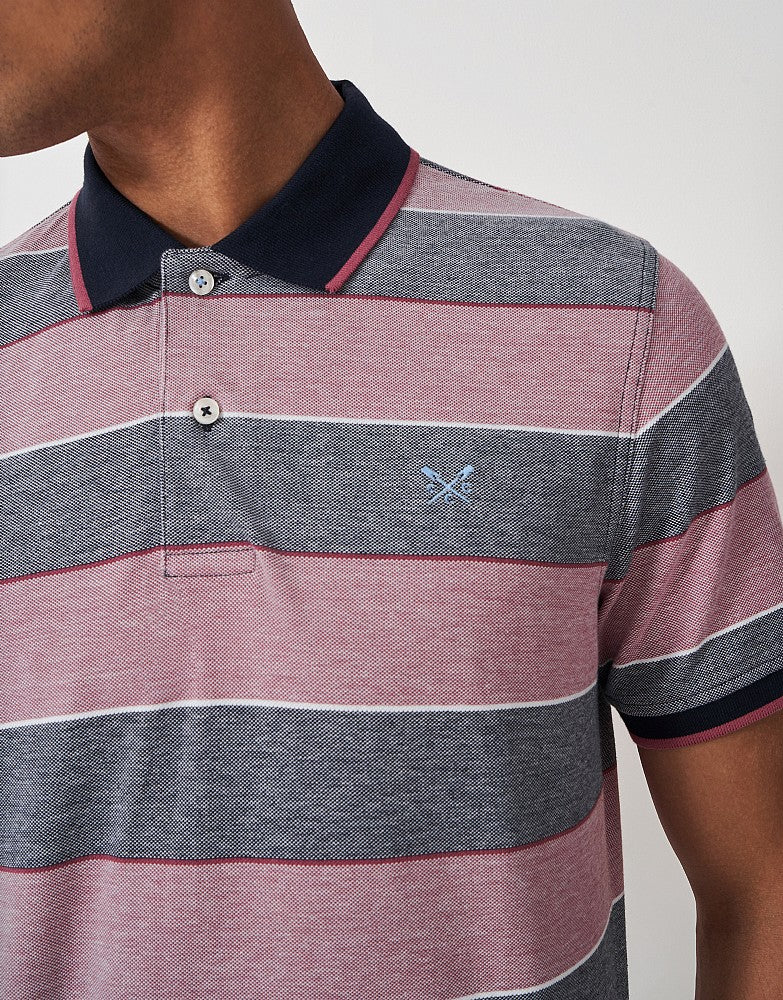 Oxford Stripe Polo in Pink and Blue