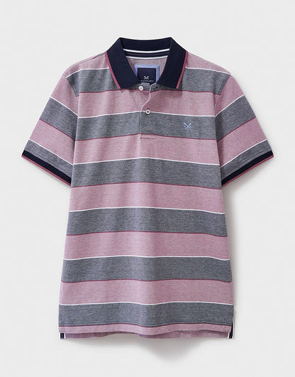 Oxford Stripe Polo in Pink and Blue