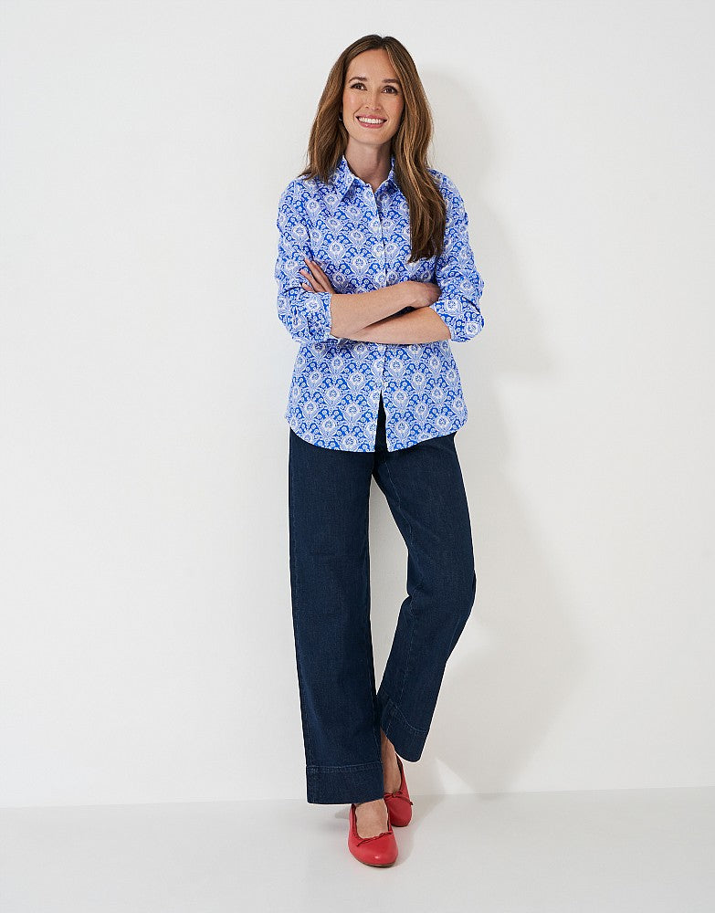 Lulworth Floral Long Sleeve Classic Fit Shirt in Blue