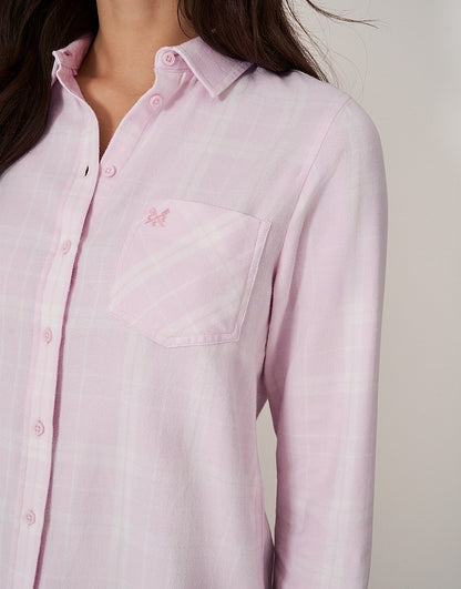 Brushed Flannel Check Shirt in Pink