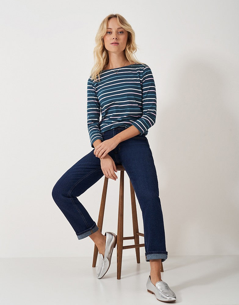 Essential Breton Top in Navy and Multi Stripes