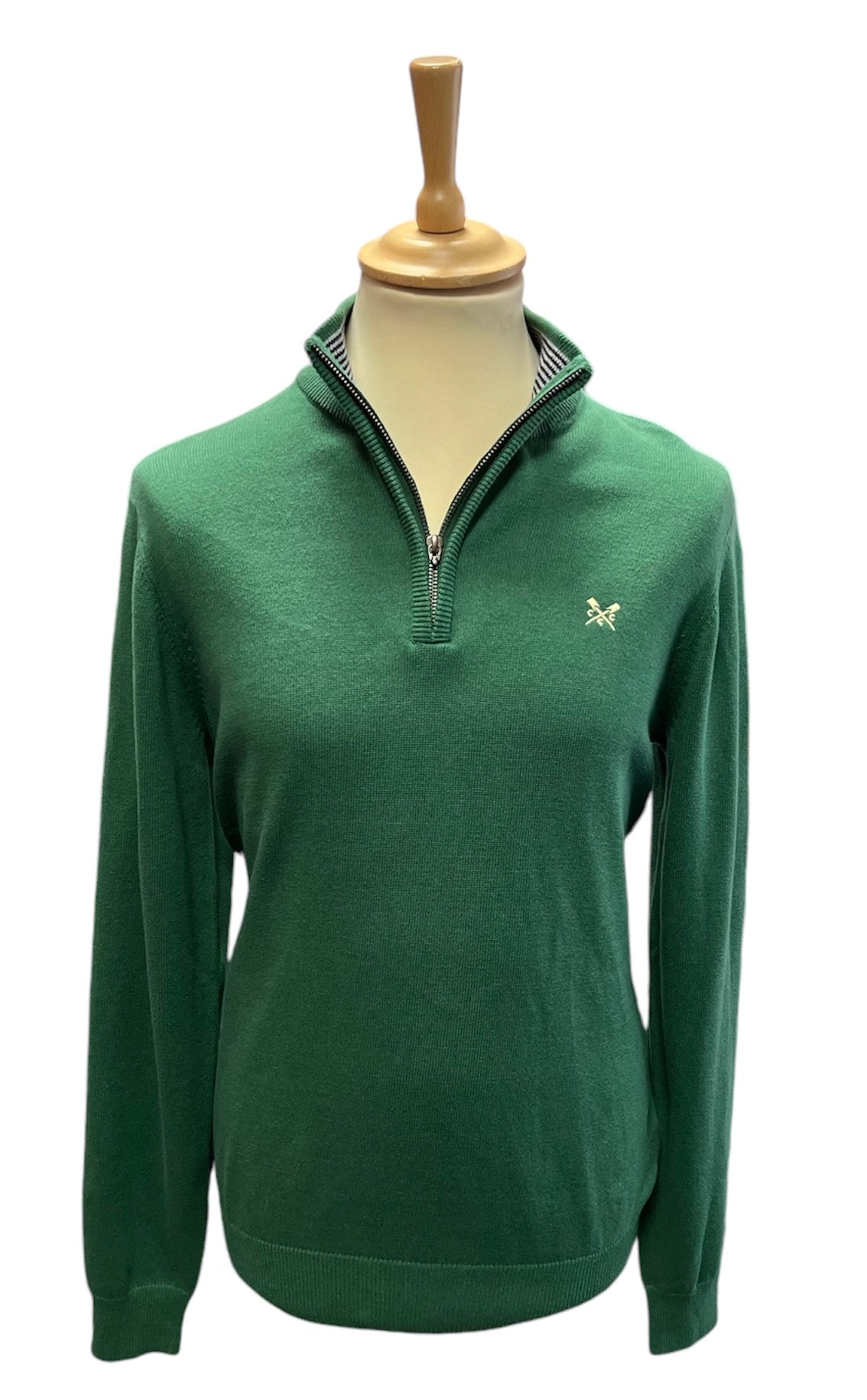 ORGANIC CLASSIC 1/2 ZIP KNIT  HUNTER GREEN