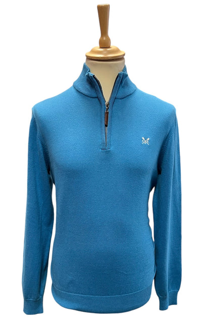 ORGANIC CLASSIC 1/2 ZIP KNIT  SKY